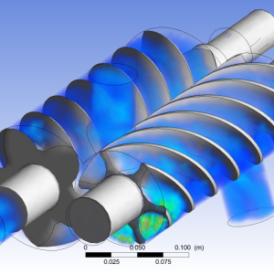 The Design - 3D Rotating Simulation Twin Screw Compressor | Ansys CFX