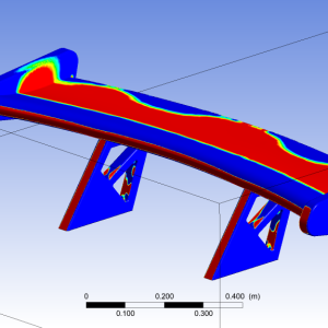 The Design - Pressure Contour on Rear Spoiler McLaren 570S Car | Ansys Fluent