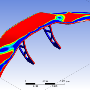 The Design - Pressure Contour on Rear Spoiler “Molto Veloce” Lamborghini Aventador | Ansys Fluent